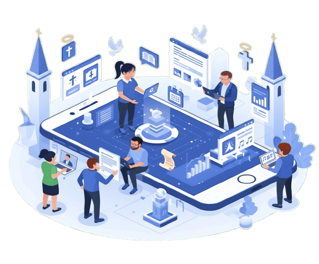 Software de gestión para iglesias - celeste
